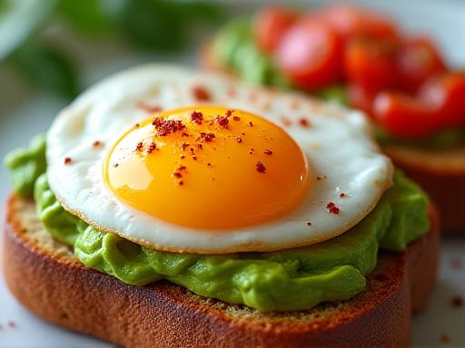 Tostada saludable con aguacate y huevo